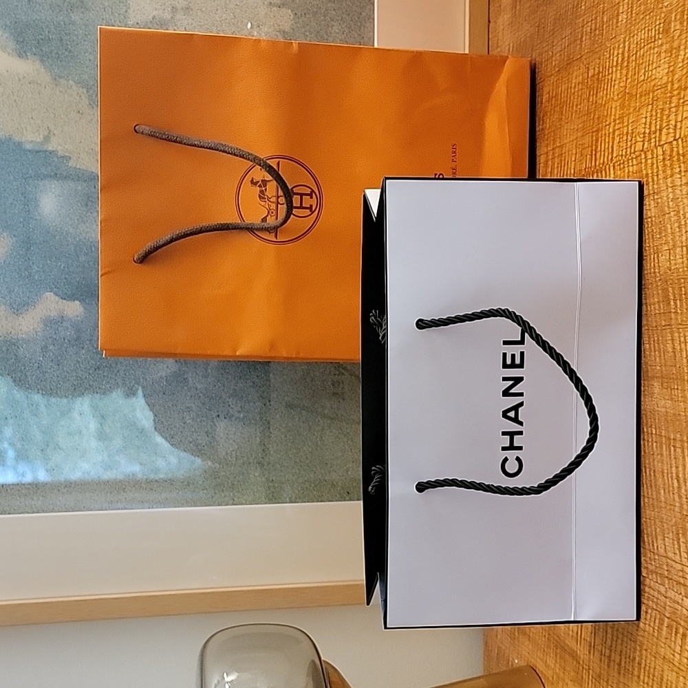 Genuine Chanel and Hermes shopping bags